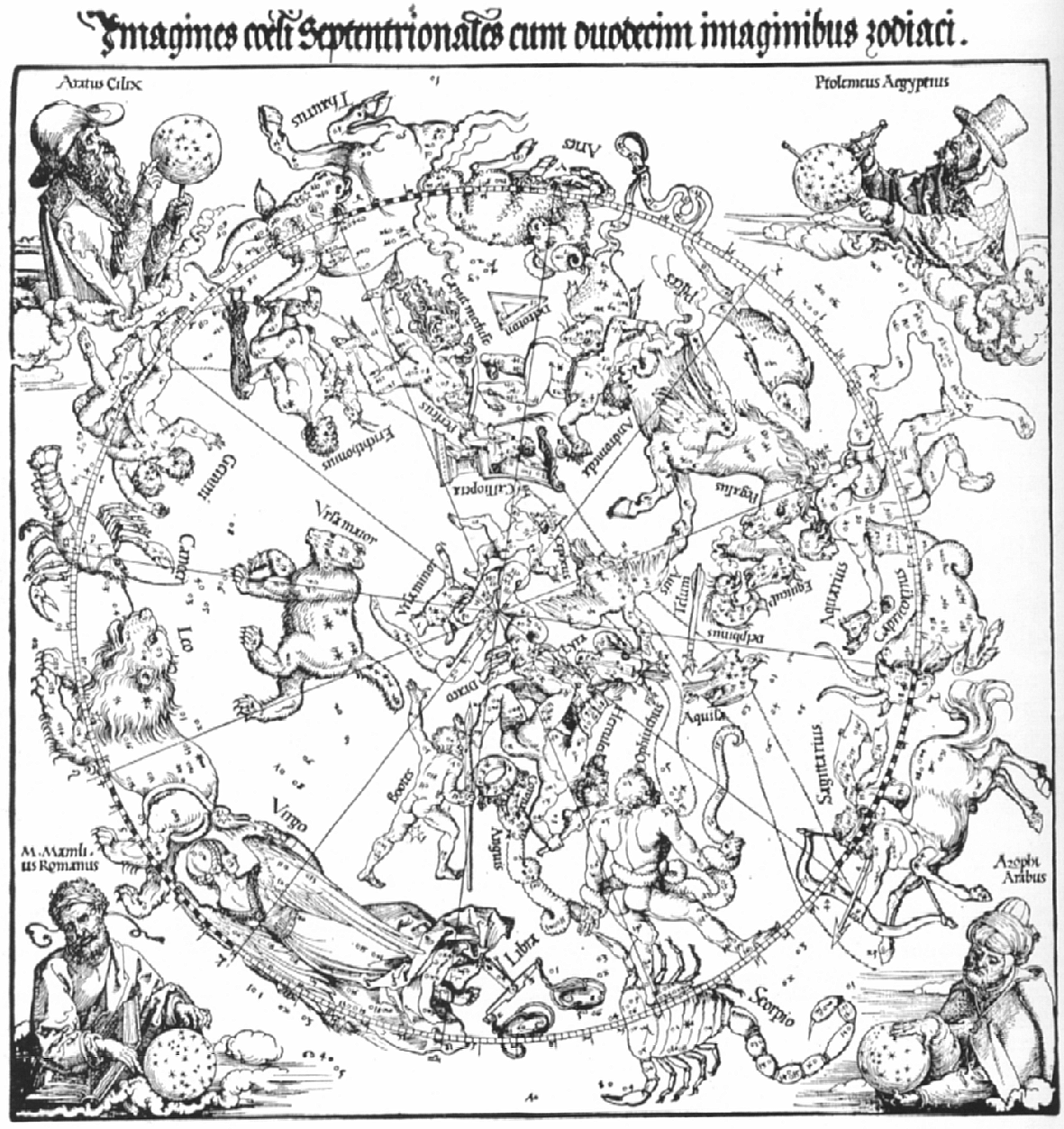 Karte d. nrdl. Sternenhimmels 1515
