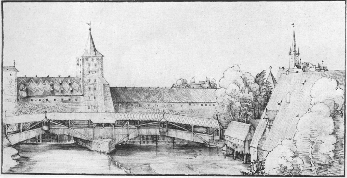 Trockensteg, Aquarell um 1500